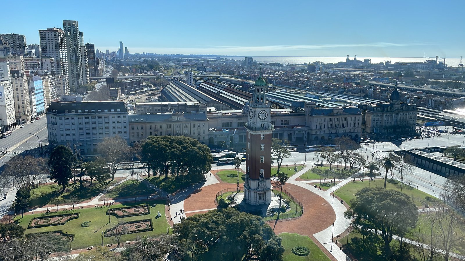 Sheraton Buenos Aires view of Torre Inglesa and Retiro Park, Argentina