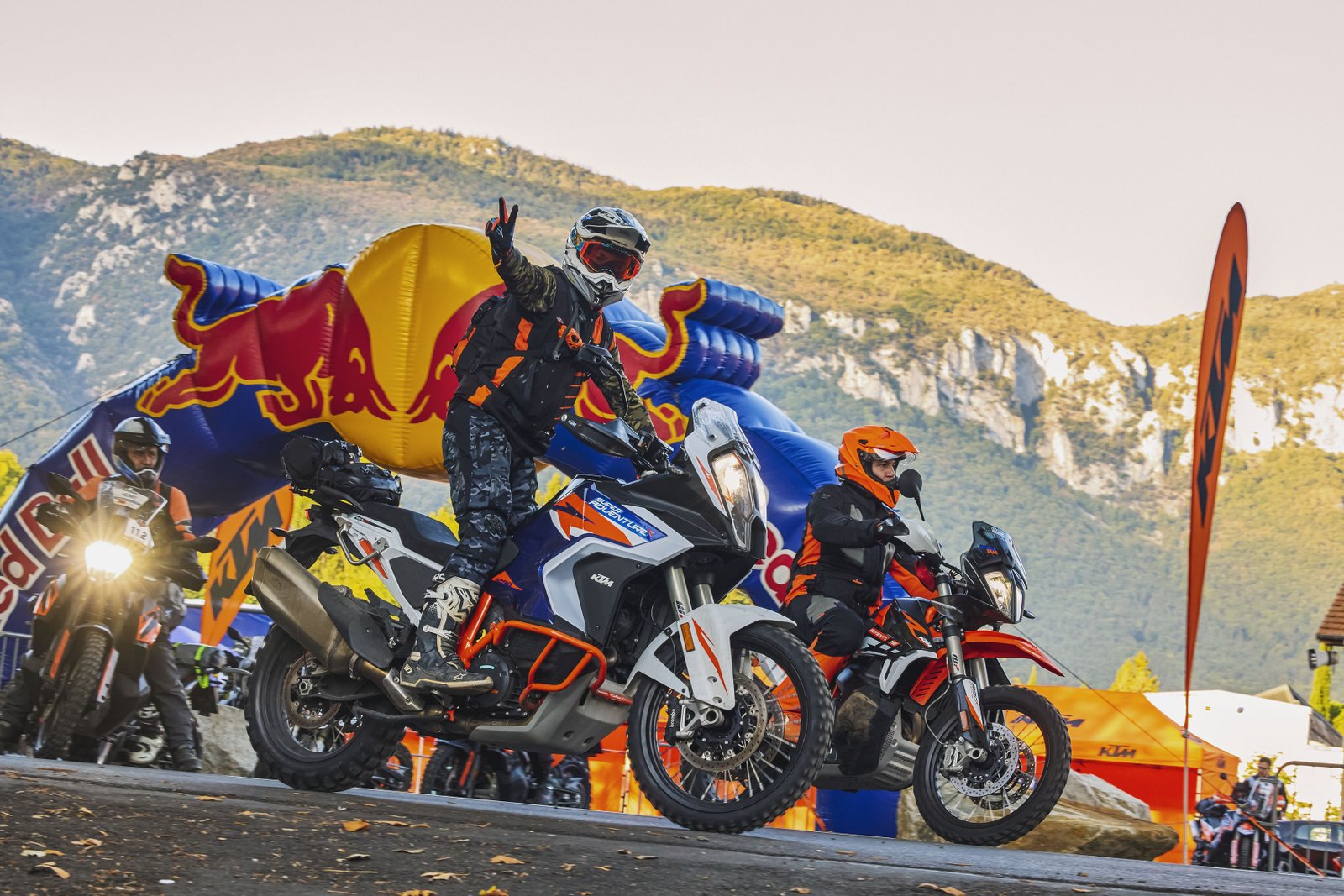 KTM Adventure Rally France 2022 start line Red Bull arch departure