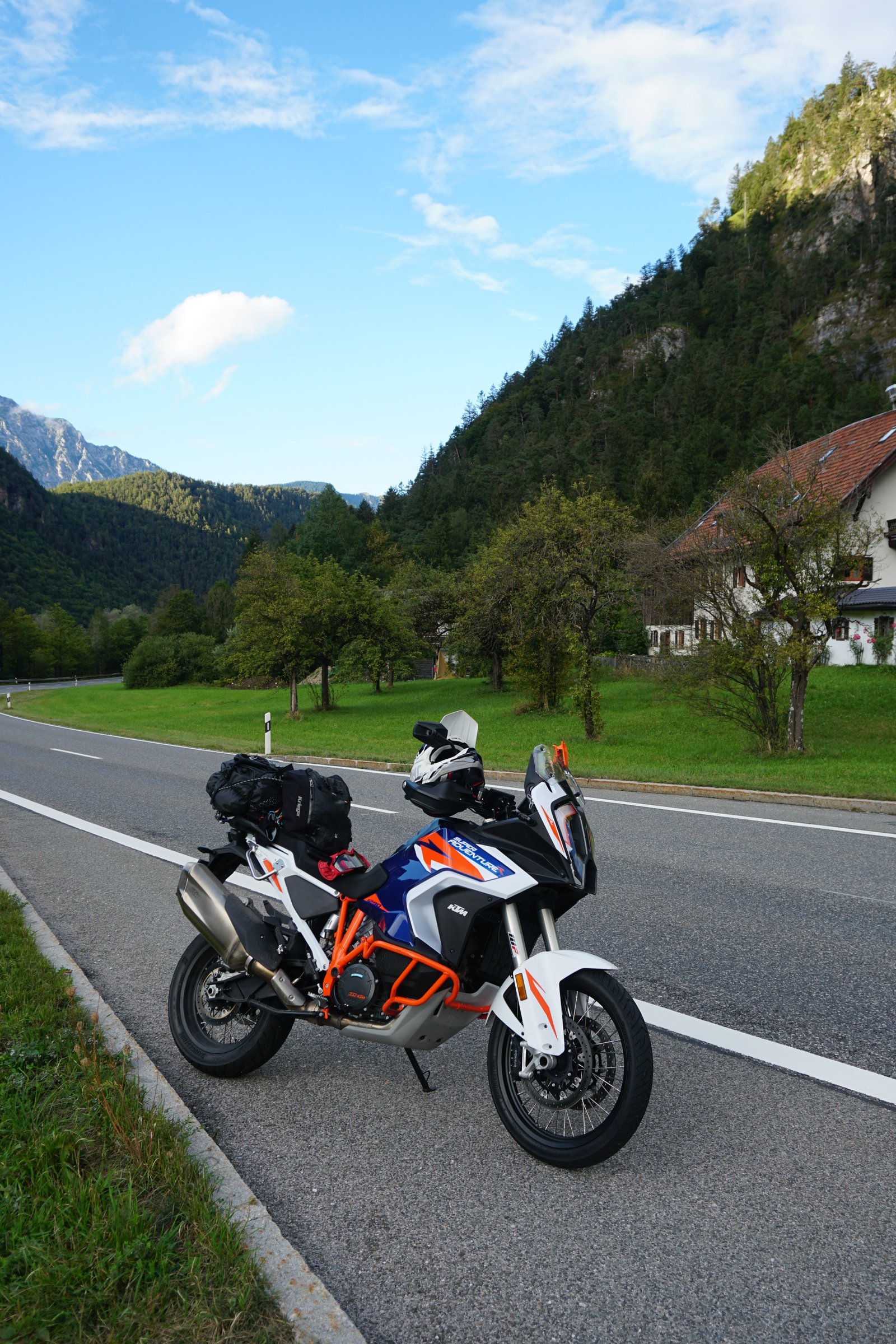 KTM 1290 Adventure bike valley road South Tyrol Italy