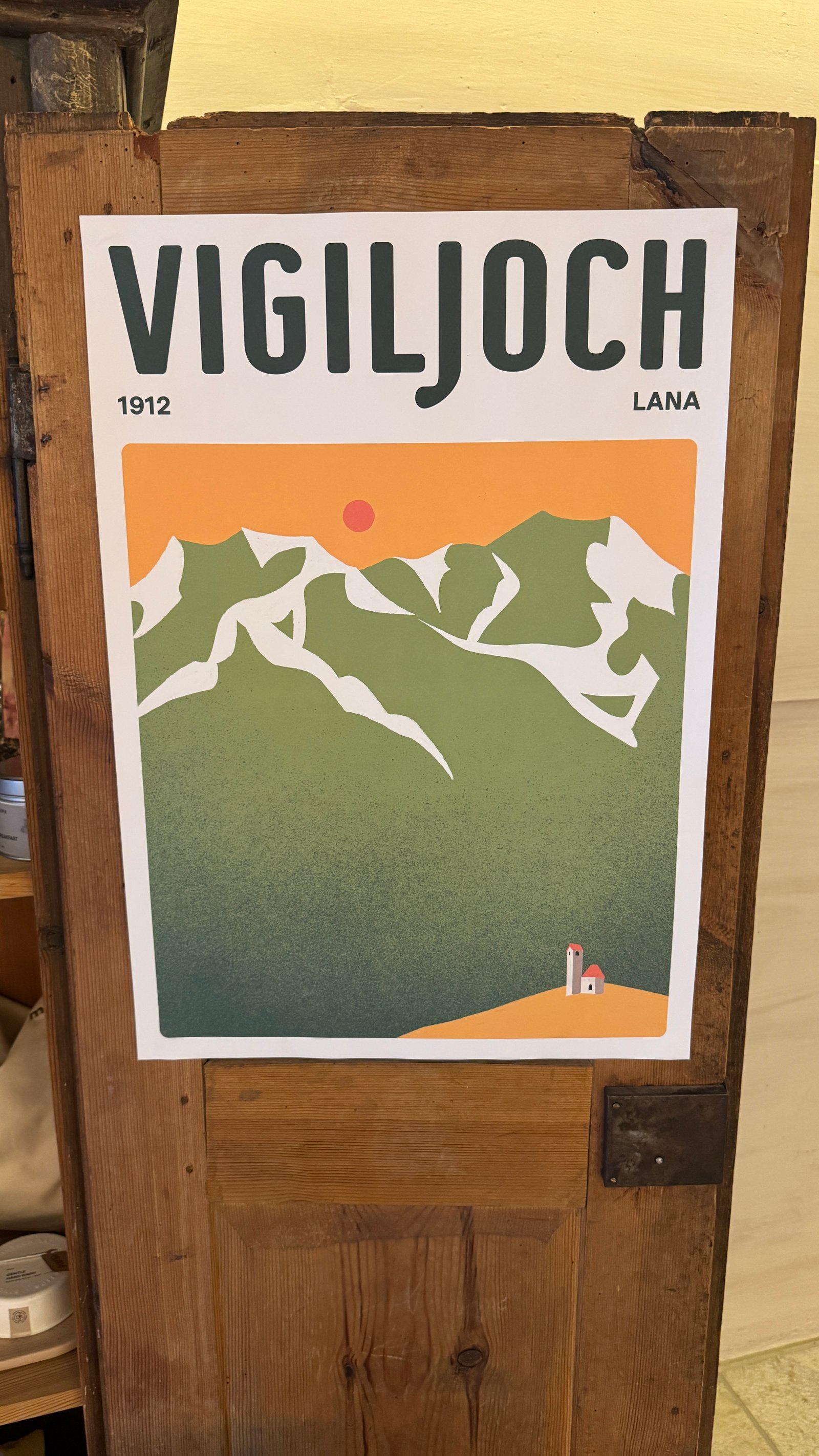 Vigiljoch 1912 Lana vintage mountain poster artwork inside the resort